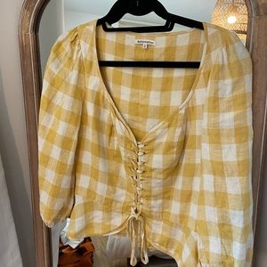 Perfect condition lace up reformation top